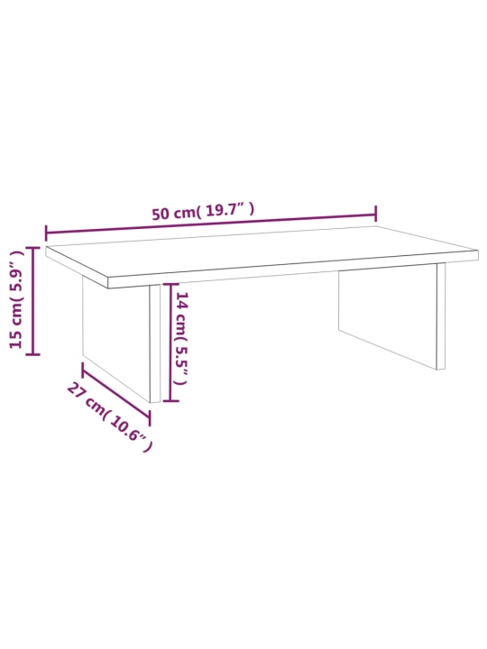 Monitoriaus stovas, baltas, 50x27x15cm, pušies medienos masyvas