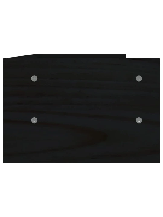 Monitoriaus stovas, juodas, 50x24x16cm, pušies medienos masyvas