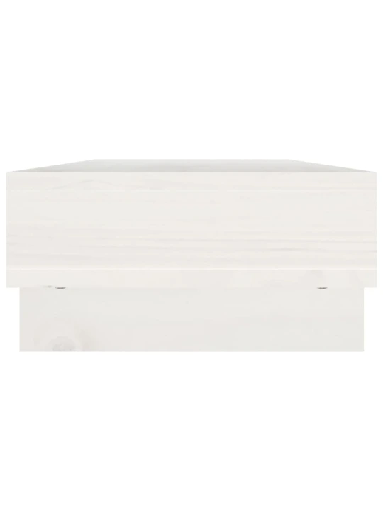 Monitoriaus stovas, baltas, 60x27x14cm, pušies medienos masyvas