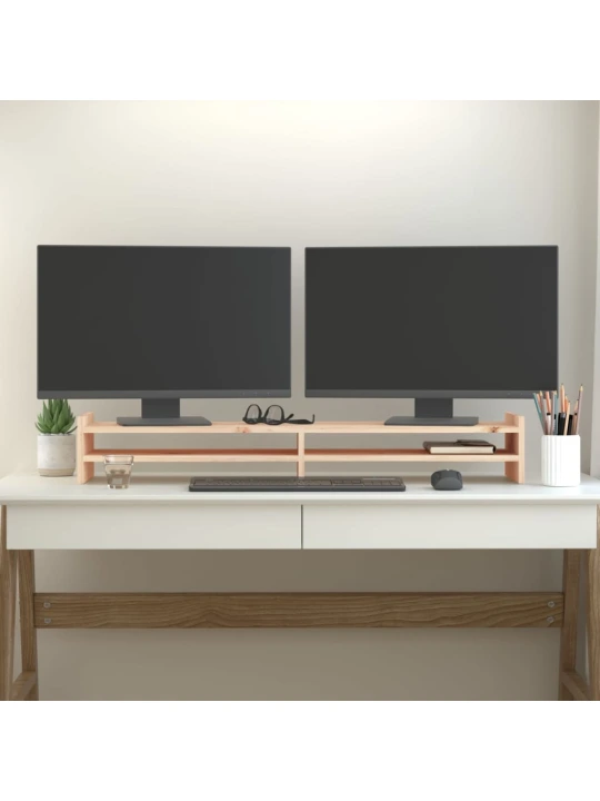 Monitoriaus stovas, 100x27x15cm, pušies medienos masyvas