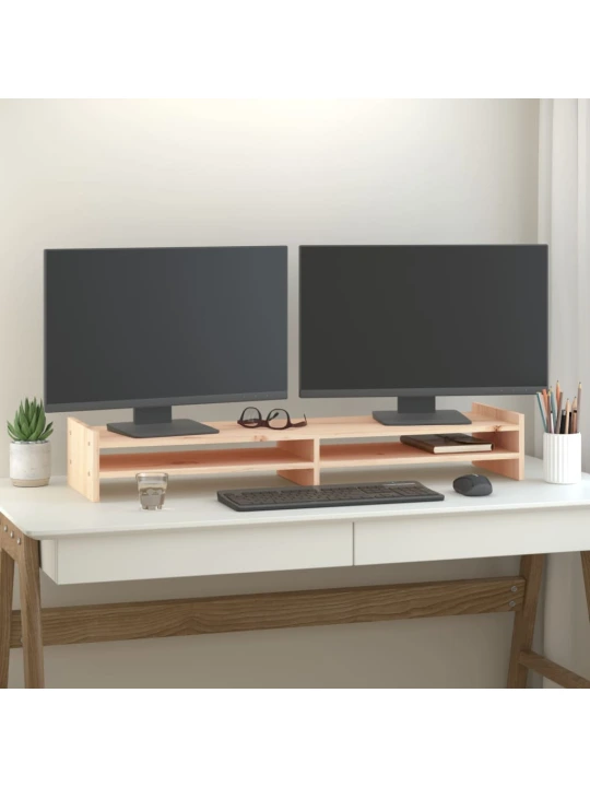 Monitoriaus stovas, 100x27x15cm, pušies medienos masyvas