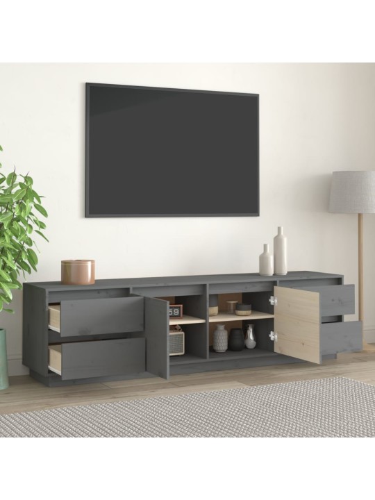 Televizoriaus spintelė, pilka, 176x37x47,5cm, pušies masyvas