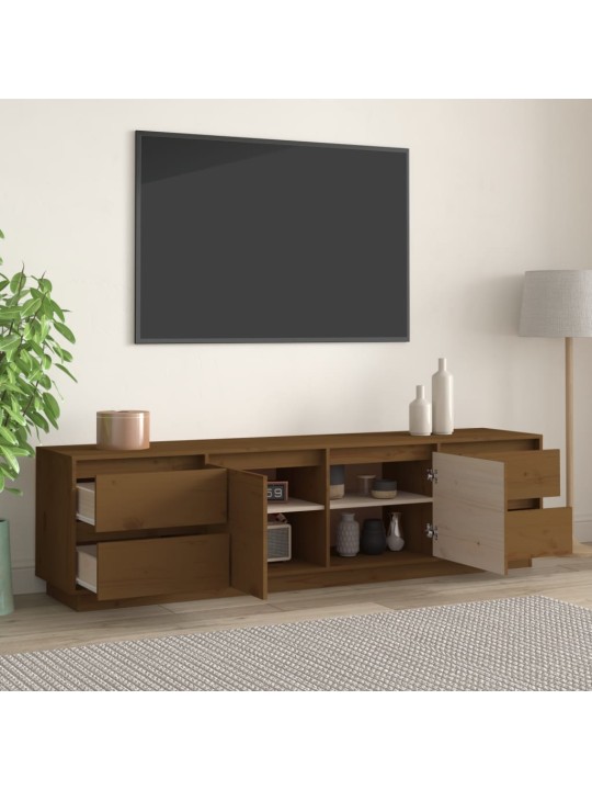 Televizoriaus spintelė, medaus ruda, 176x37x47,5cm, pušis