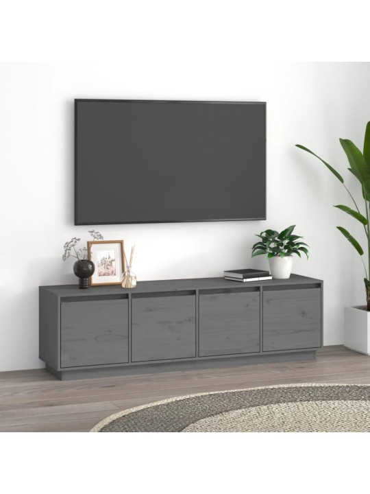 Televizoriaus spintelė, pilka, 156x37x45cm, pušies masyvas
