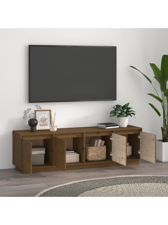 Televizoriaus spintelė, medaus ruda, 156x37x45cm, pušis