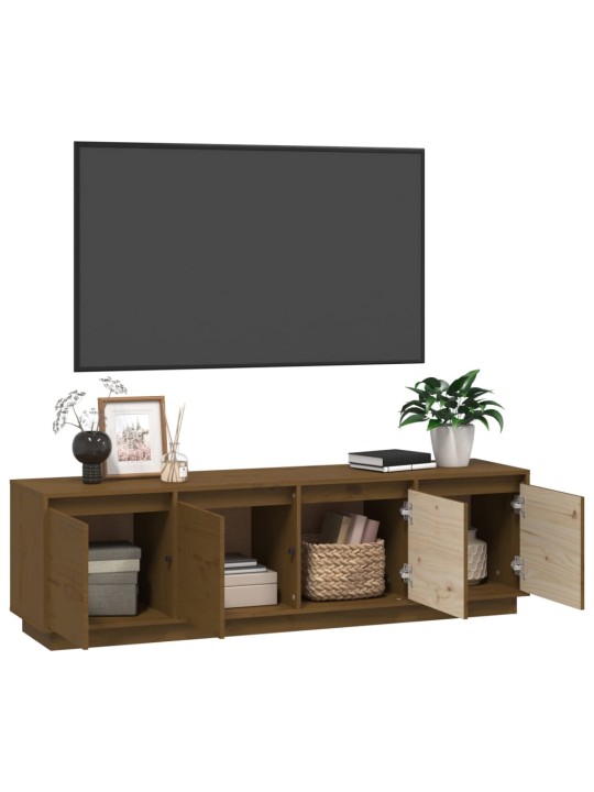 Televizoriaus spintelė, medaus ruda, 156x37x45cm, pušis