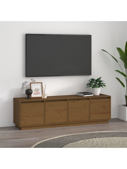 Televizoriaus spintelė, medaus ruda, 156x37x45cm, pušis