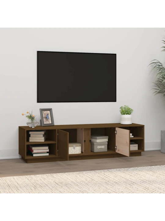 Televizoriaus spintelė, medaus ruda, 156x40x40cm, pušis