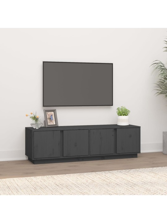 Televizoriaus spintelė, pilka, 140x40x40cm, pušies masyvas