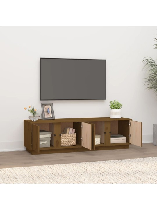 Televizoriaus spintelė, medaus ruda, 140x40x40cm, pušis