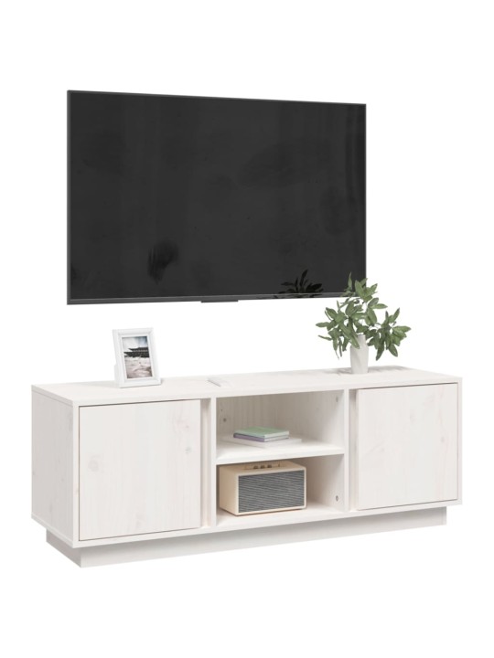 Televizoriaus spintelė, balta, 110x35x40,5cm, pušies masyvas