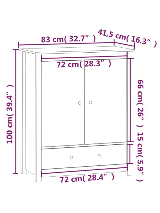 Komoda, medaus ruda, 83x41,5x100cm, pušies medienos masyvas