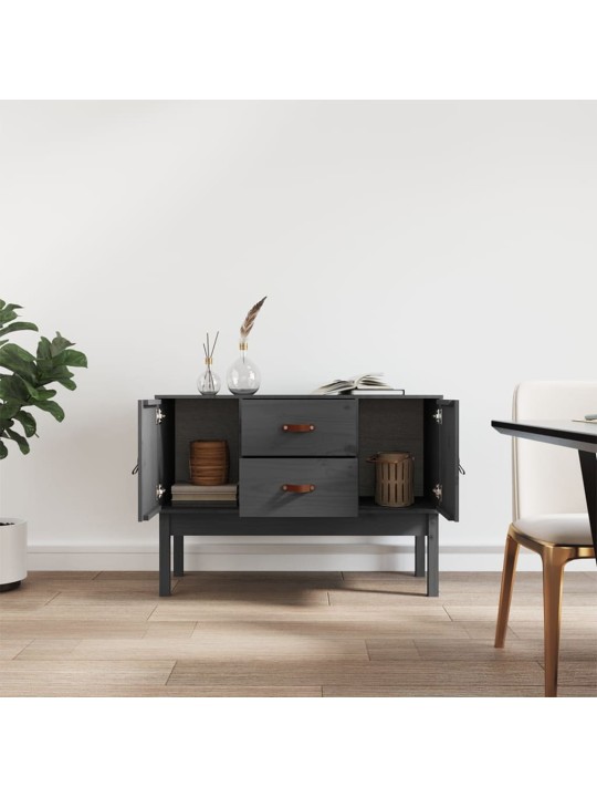 Šoninė spintelė, pilka, 110x40x78cm, pušies medienos masyvas