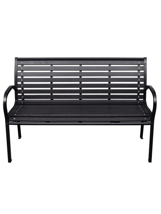 Sodo suoliukas, juodos spalvos, 116cm, plienas ir WPC