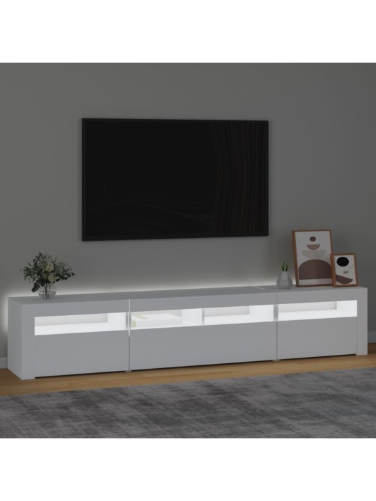 Televizoriaus spintelė su LED apšvietimu, balta, 210x35x40cm