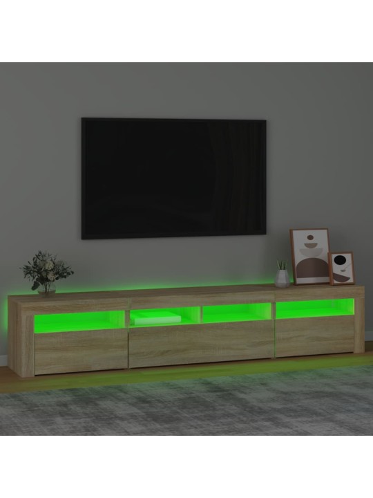 Televizoriaus spintelė su LED apšvietimu, ąžuolo, 210x35x40cm