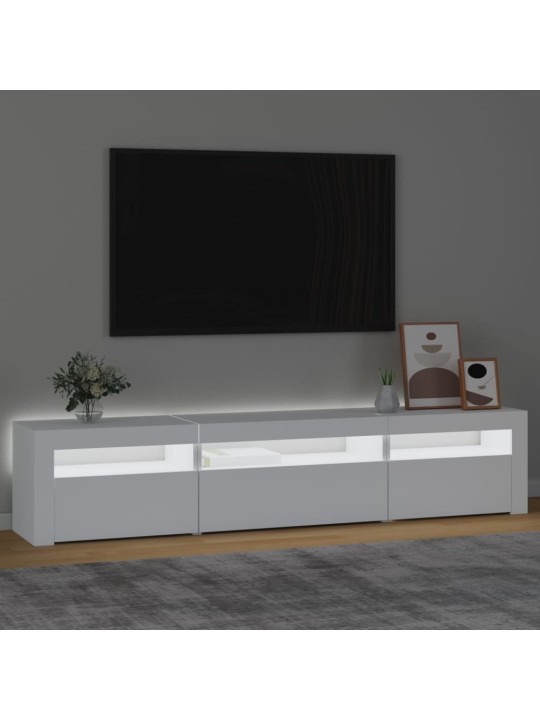 Televizoriaus spintelė su LED apšvietimu, balta, 195x35x40cm