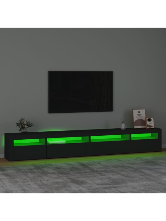 Televizoriaus spintelė su LED apšvietimu, juoda, 270x35x40cm
