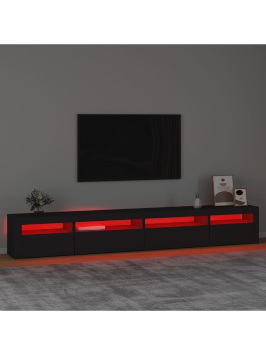 Televizoriaus spintelė su LED apšvietimu, juoda, 270x35x40cm