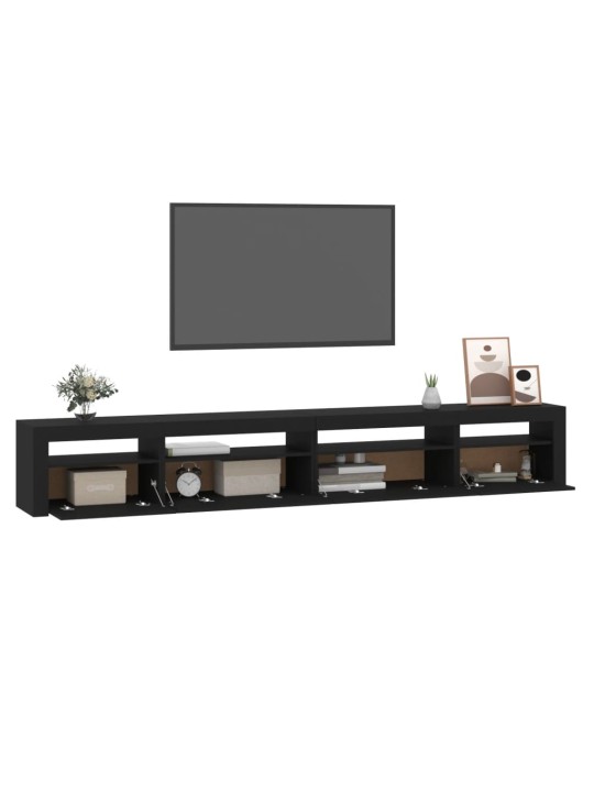 Televizoriaus spintelė su LED apšvietimu, juoda, 270x35x40cm