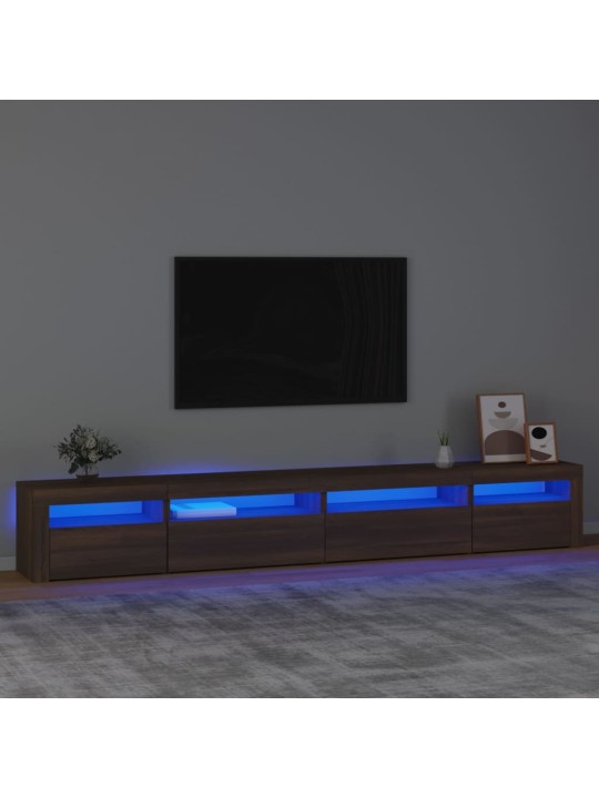Televizoriaus spintelė su LED, ruda ąžuolo, 270x35x40cm