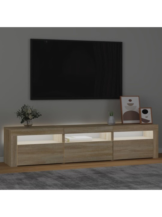 Televizoriaus spintelė su LED apšvietimu, ąžuolo, 180x35x40cm