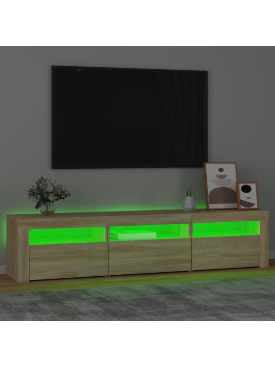 Televizoriaus spintelė su LED apšvietimu, ąžuolo, 180x35x40cm