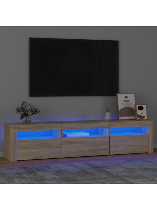 Televizoriaus spintelė su LED apšvietimu, ąžuolo, 180x35x40cm