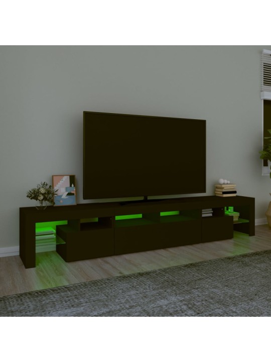 Televizoriaus spintelė su LED apšvietimu, juoda, 230x36,5x40cm