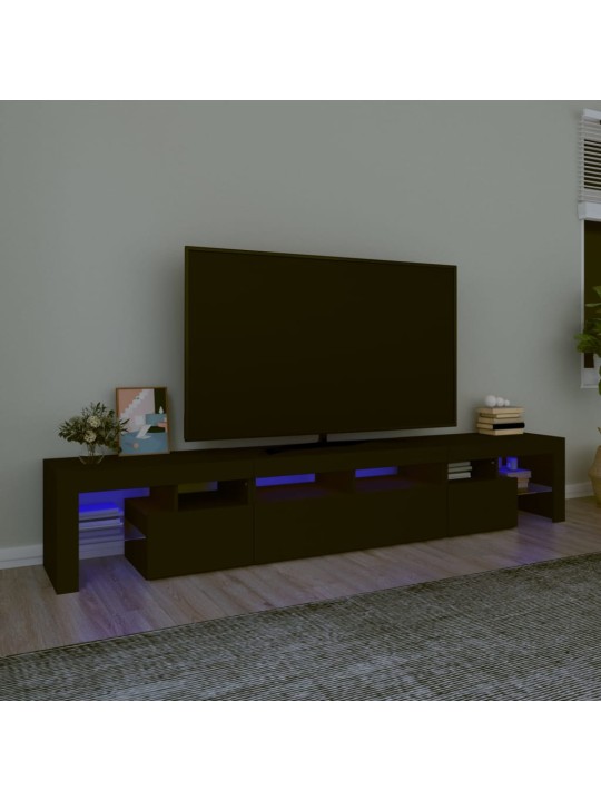 Televizoriaus spintelė su LED apšvietimu, juoda, 230x36,5x40cm
