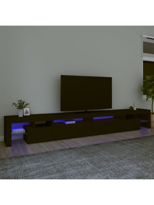 Televizoriaus spintelė su LED apšvietimu, juoda, 290x36,5x40cm