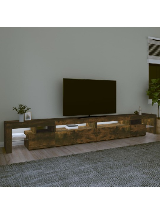 Televizoriaus spintelė su LED, dūminio ąžuolo, 290x36,5x40cm