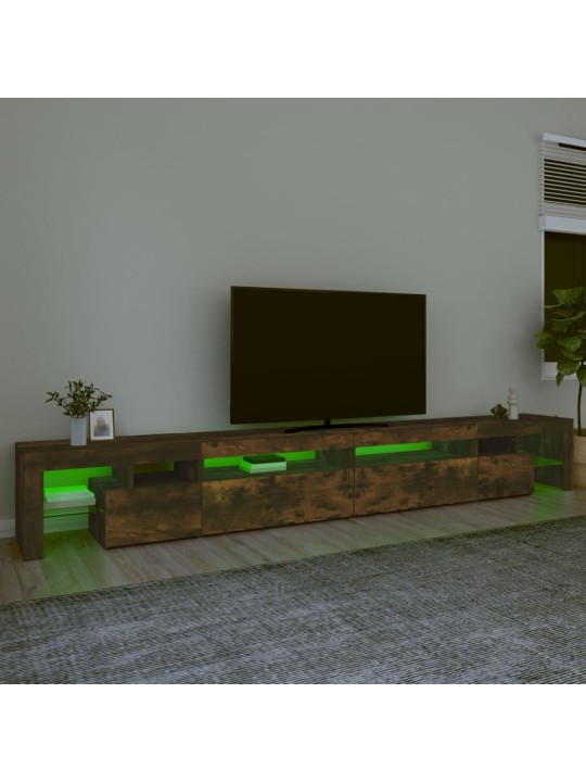 Televizoriaus spintelė su LED, dūminio ąžuolo, 290x36,5x40cm