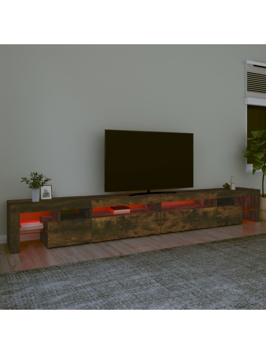 Televizoriaus spintelė su LED, dūminio ąžuolo, 290x36,5x40cm