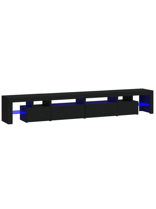 Televizoriaus spintelė su LED apšvietimu, juoda, 260x36,5x40cm