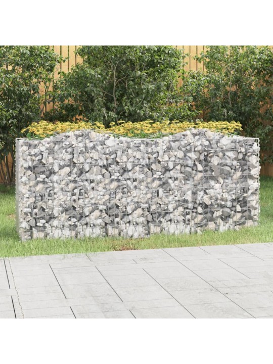 Išlenktas aukštas gabiono lovelis, 200x50x100, geležis