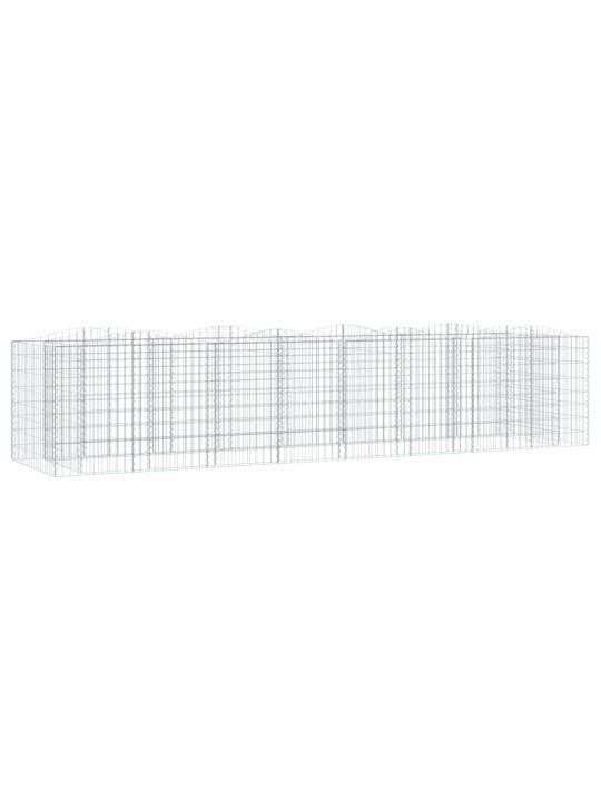 Išlenktas aukštas gabiono lovelis, 400x100x100cm, geležis
