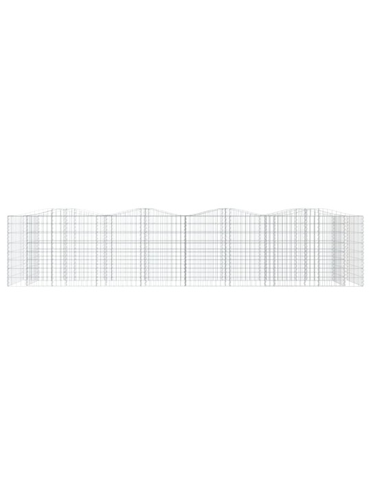 Išlenktas aukštas gabiono lovelis, 400x100x100cm, geležis