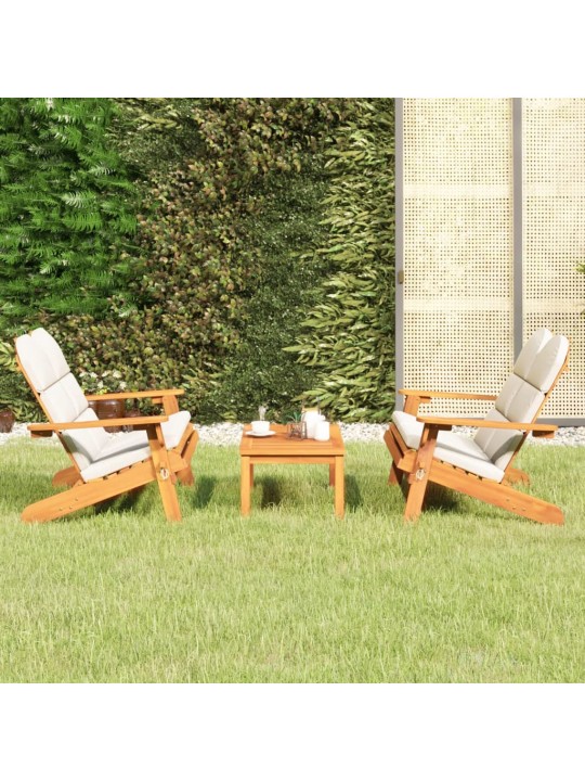Sodo adirondack komplektas, 3 dalių, akacijos medienos masyvas