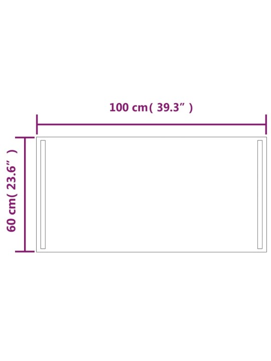 Vonios kambario LED veidrodis, 60x100cm