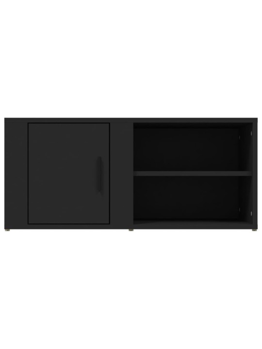 Televizoriaus spintelės, 2vnt., juodos, 80x31,5x36cm, mediena