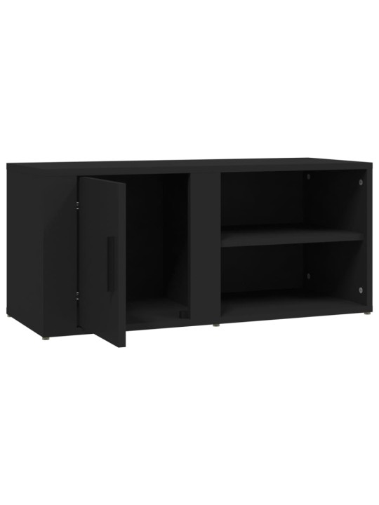 Televizoriaus spintelės, 2vnt., juodos, 80x31,5x36cm, mediena