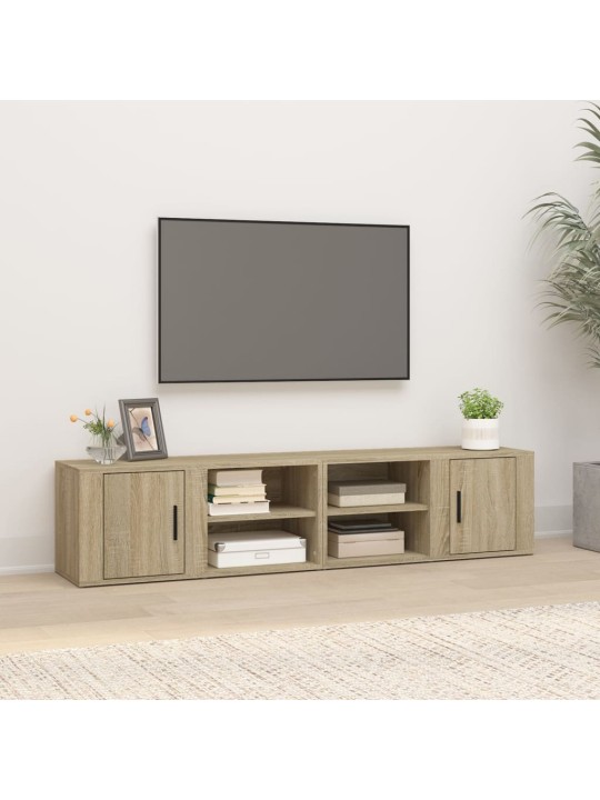 Televizoriaus spintelės, 2vnt., ąžuolo, 80x31,5x36cm, mediena