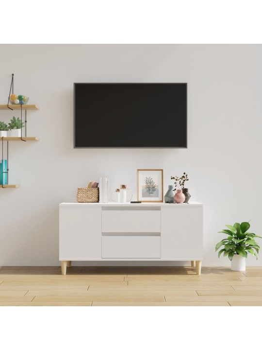 Televizoriaus spintelė, baltos spalvos, 102x44,5x50cm, mediena