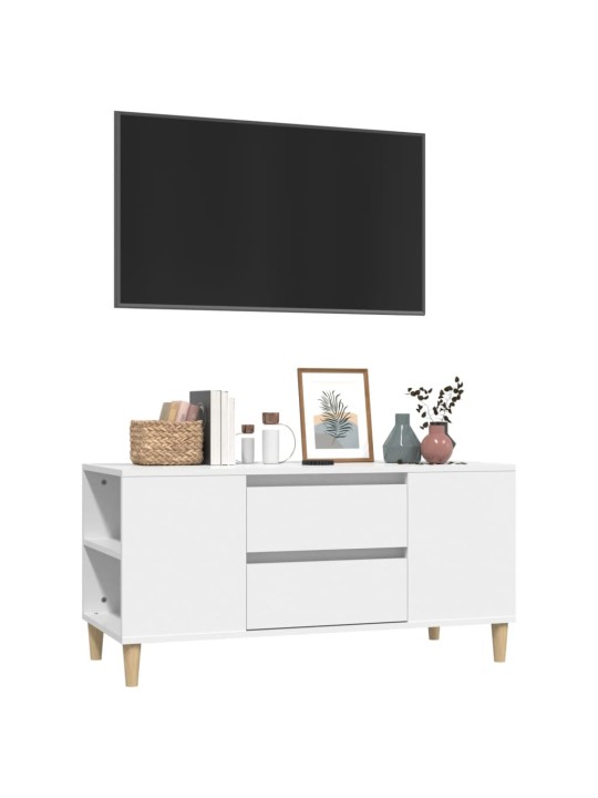 Televizoriaus spintelė, baltos spalvos, 102x44,5x50cm, mediena