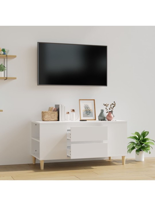 Televizoriaus spintelė, baltos spalvos, 102x44,5x50cm, mediena