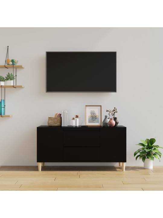 Televizoriaus spintelė, juodos spalvos, 102x44,5x50cm, mediena