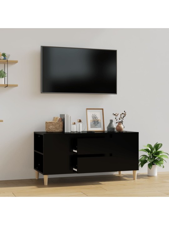 Televizoriaus spintelė, juodos spalvos, 102x44,5x50cm, mediena