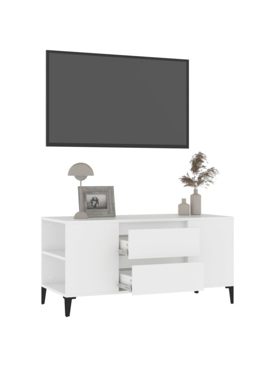 Televizoriaus spintelė, baltos spalvos, 102x44,5x50cm, mediena