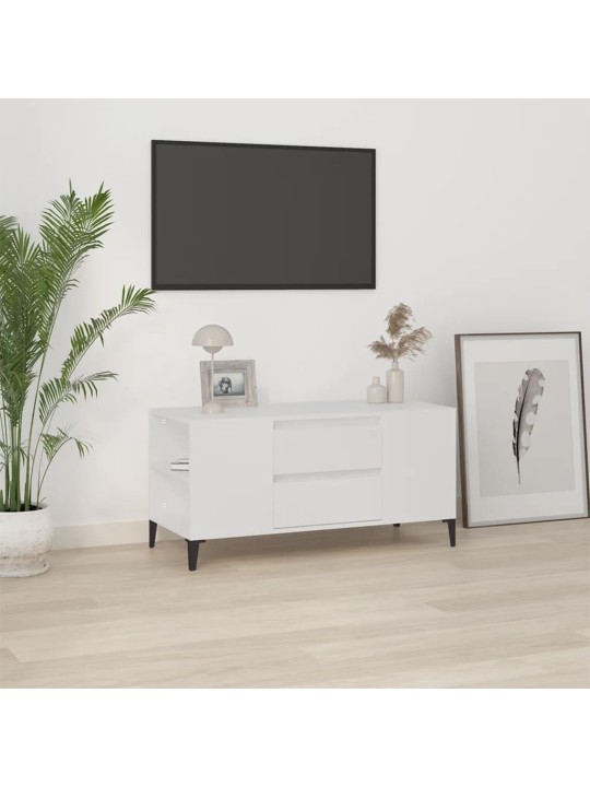 Televizoriaus spintelė, baltos spalvos, 102x44,5x50cm, mediena